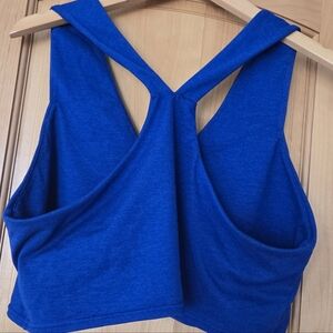 Quince Blue V Neck Racerback Shelf Sports Bra XL